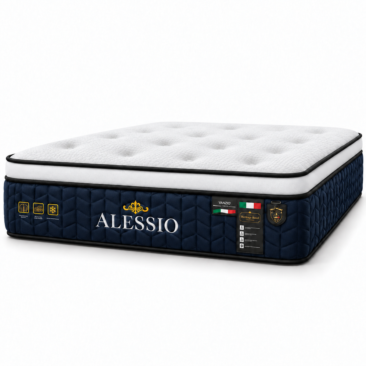Vanzio Italia Alessio 12.5-Inch Firm Euro Top Mattress Grandeur Furnishings