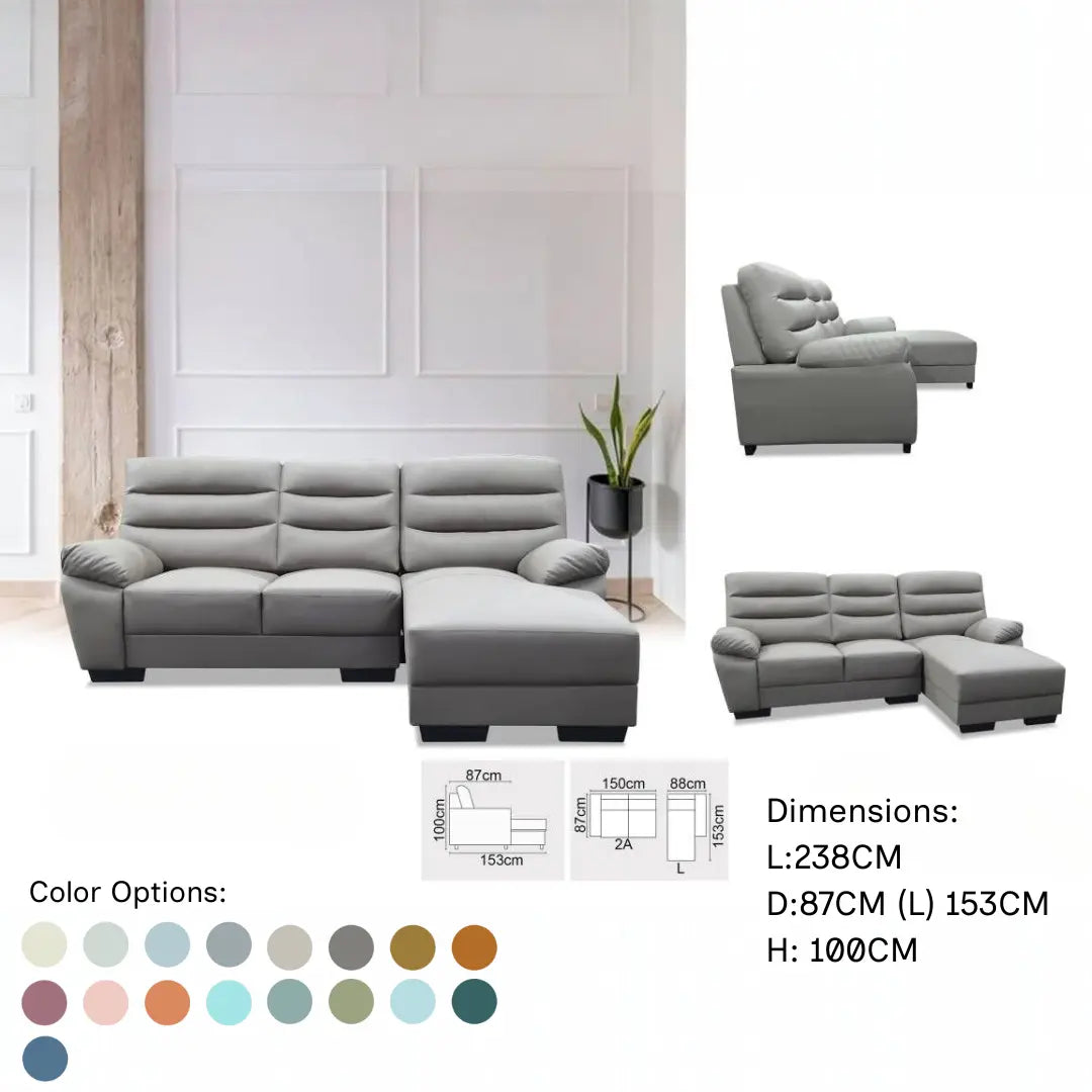 Contemporary L-Shape Sofa Grandeur Furnishings
