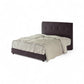 Minimalist upholstered bed with padded button-tufted headboard