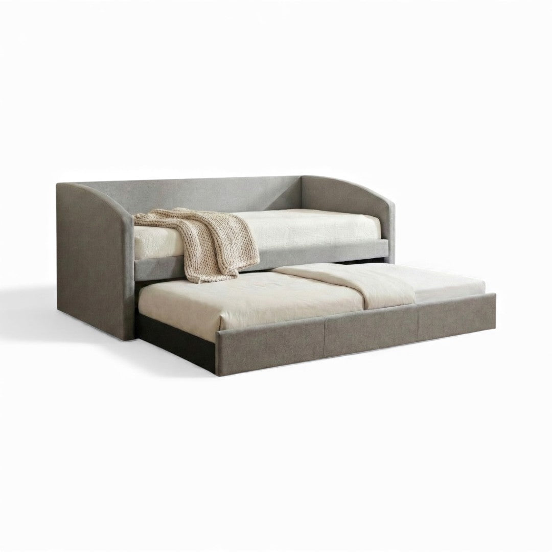 Estelle Daybed with Pull-Out Trundle | Minimalist Curved Sofa Bed