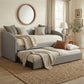 Estelle Daybed with Pull-Out Trundle | Minimalist Curved Sofa Bed