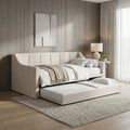 Cream Vionis daybed with lower trundle extended beside a window