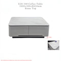 Vallin Stone Top Coffee Table - Minimalist Center Table with 2 Drawers | Rounded Safety Edges & Elevated Plinth Base Grandeur Furnishings