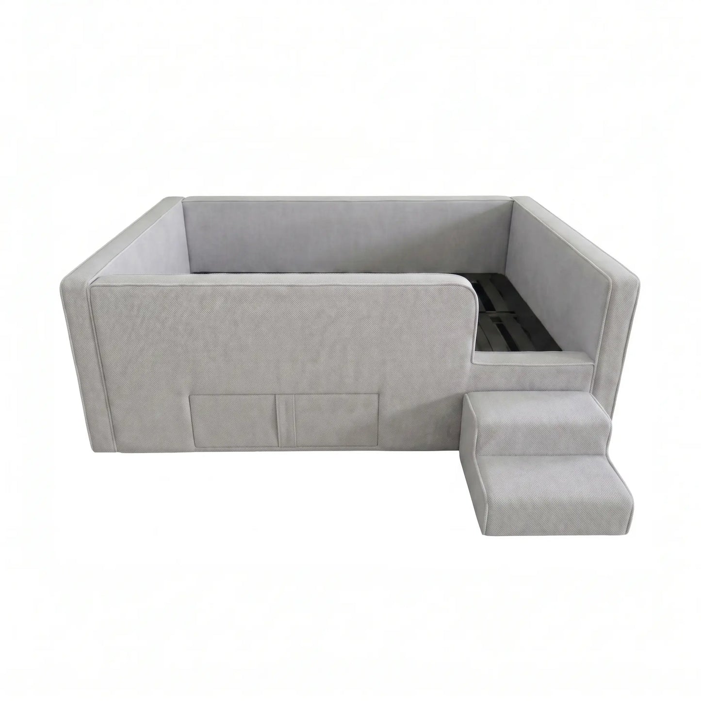 Caelia Daybed w/ Enclosed Frame & Steps | | Luxury Upholstered Kids Bed | Storage Drawer Grandeur Furnishings