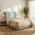 Vionne Nordic Luxury Bed Frame | Easy-Clean Premium Fabric | Elegant High Headboard Grandeur Furnishings