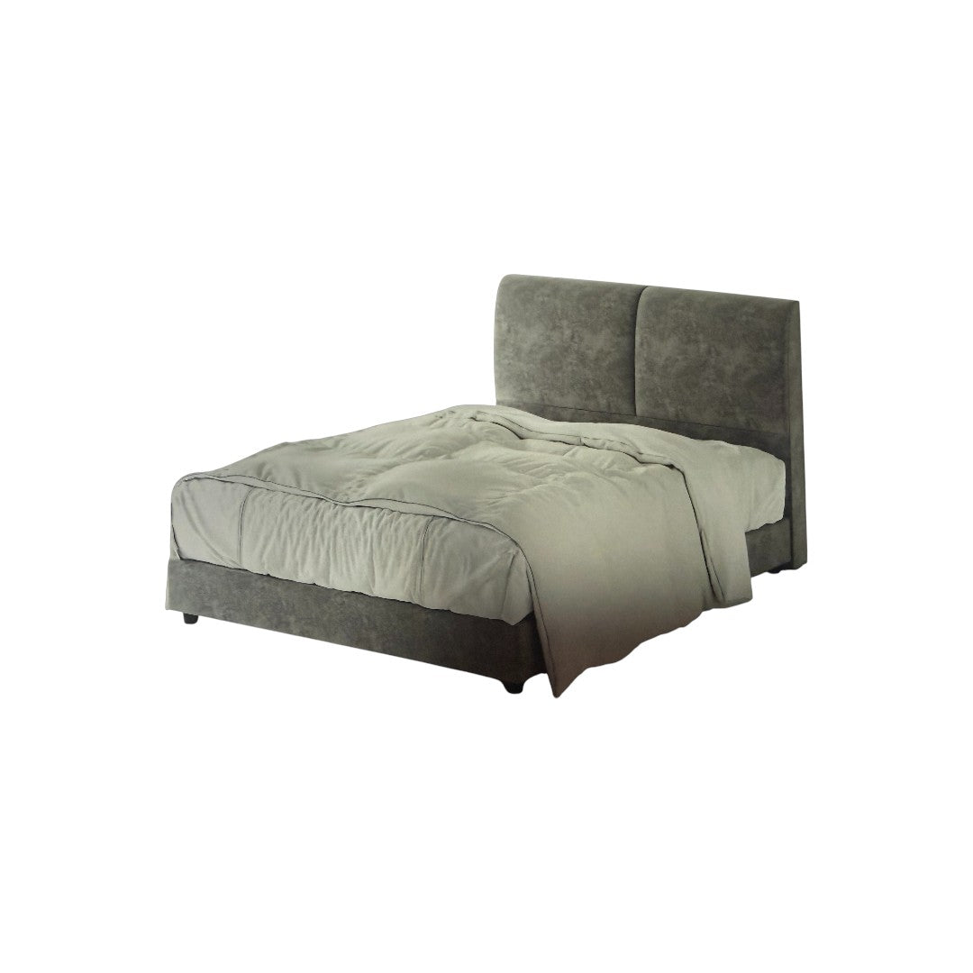 Minimalist Fabric Bed Frame with Soft Panel Headboard