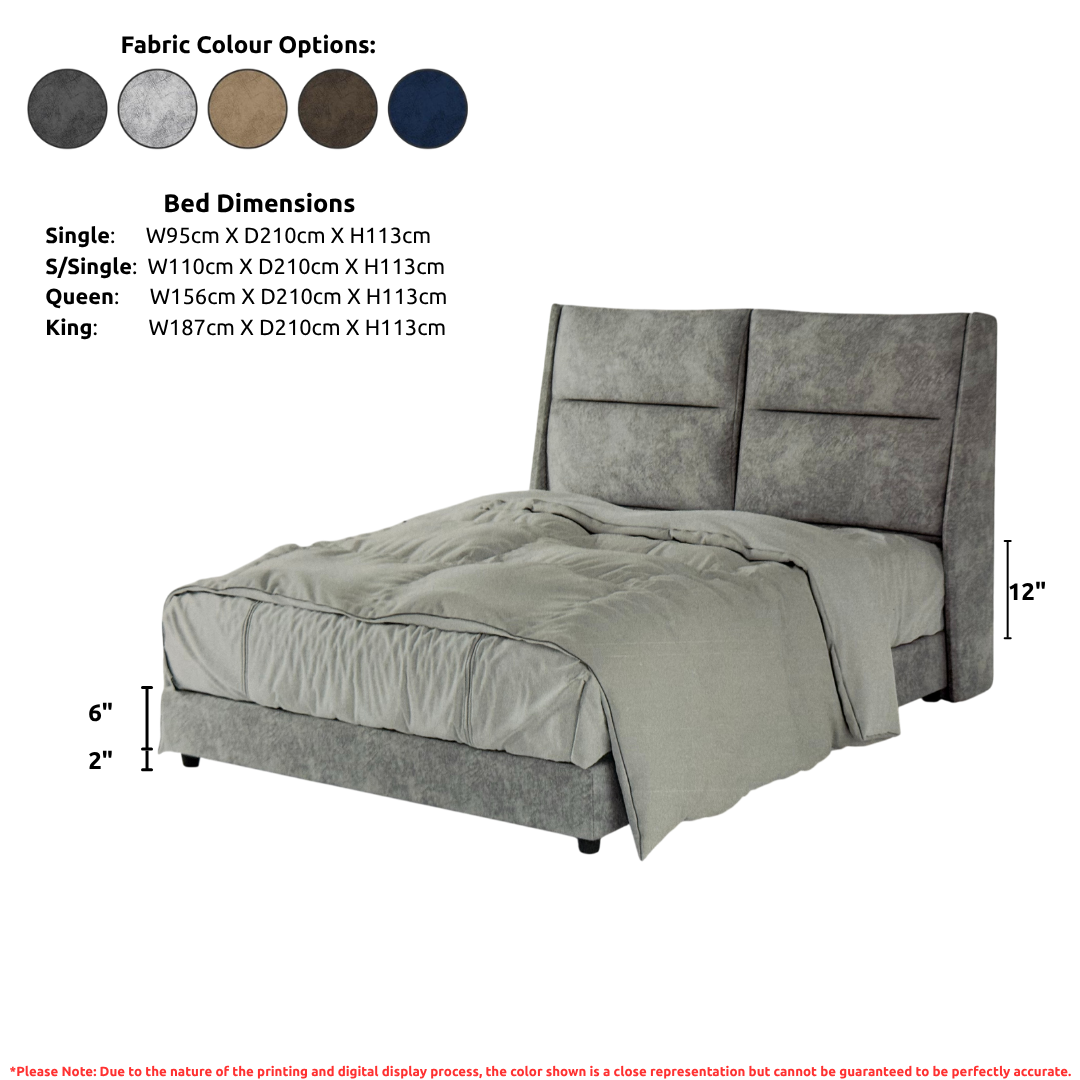 Modern Upholstered Bed Frame with Padded Headboard