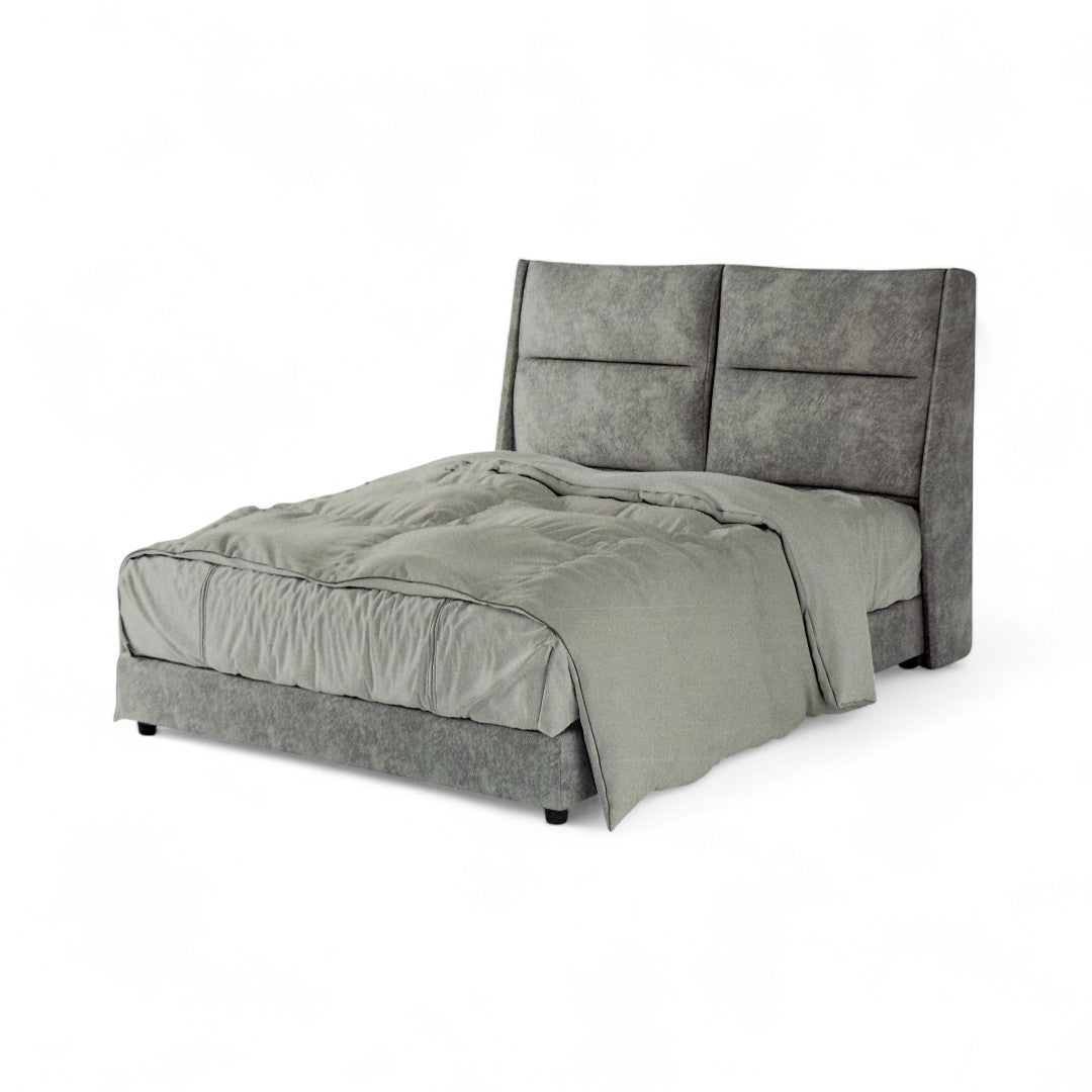 Modern Upholstered Bed Frame with Padded Headboard