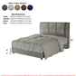 Fabric Upholstered Bed Frame with Padded Panel Headboard