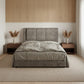 Fabric Upholstered Bed Frame with Padded Panel Headboard