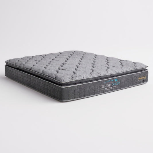 Genesis Sleep Luxury 13-inch Mattress - Premium Knitted Fabric, Natural Latex, Individual Pocketed Springs, Pressure Relief & Durability