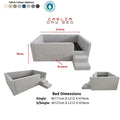Caelia Daybed w/ Enclosed Frame & Steps | | Luxury Upholstered Kids Bed | Storage Drawer Grandeur Furnishings