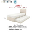 Cream Averra pull-out bed with colour options and dimensions