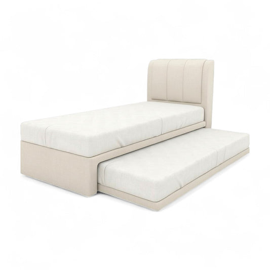 Averra Vertical Channel Tufted 2-in-1 Pull Out Bed - Moisture Repellent Fabric & Smooth Roll Out Trundle