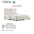 Cream Calden bed with colour options and dimensions