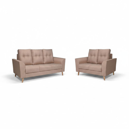 KOVA Premium Fabric Sofa | Modern Living Room Couch & L-Shape Stool Set Grandeur Furnishings