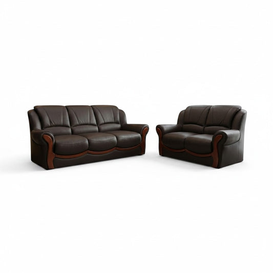 ICON Half Leather Sofa Set | Premium 1, 2, 3 Seater Luxury Living Room Couch Grandeur Furnishings