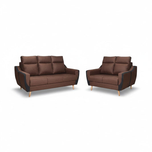 FREYA Premium Fabric Sofa | Modern Living Room Couch & L-Shape Stool Set Grandeur Furnishings