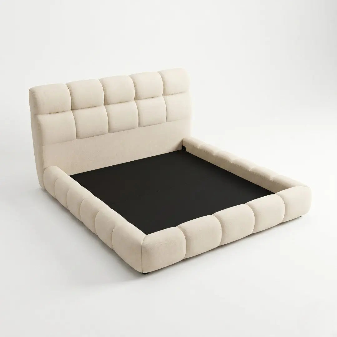 Cadenza Premium Fabric Panel Bed Frame | Modern Luxury Bedroom | Queen/King Size Bed Grandeur Furnishings