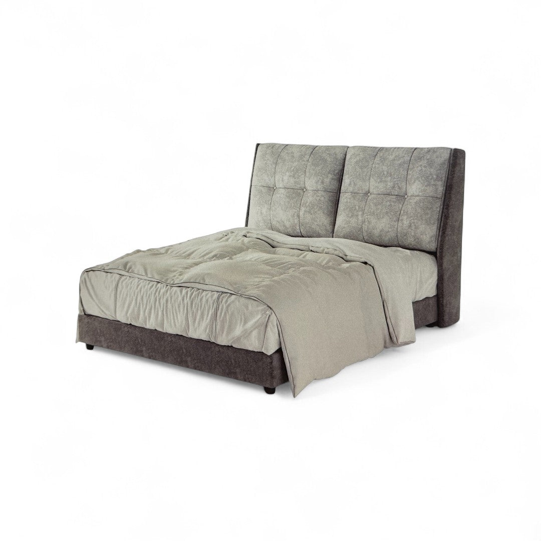 Modern Upholstered Bed Frame with Plush Tufted Headboard