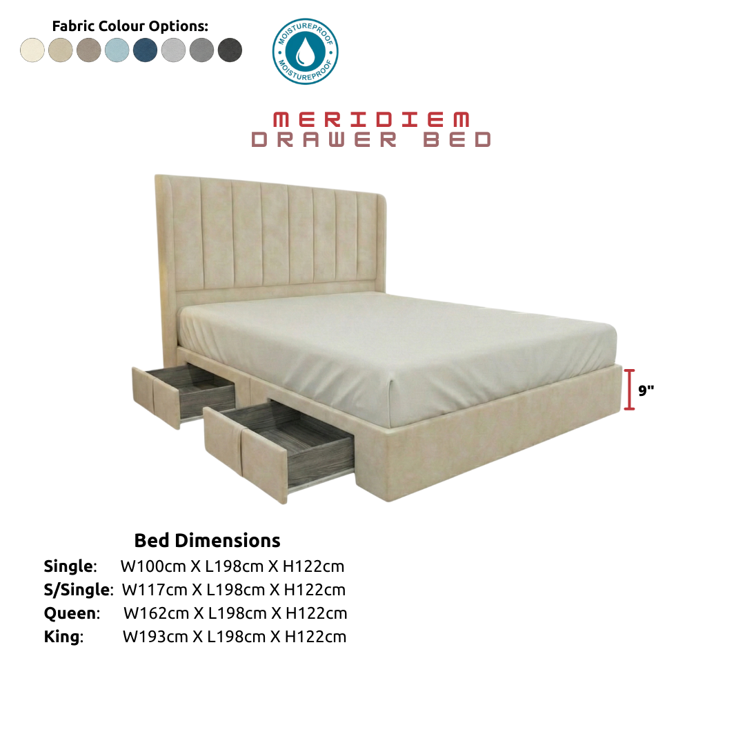 Meridiem Luxury Divan Bed Frame with Drawers
