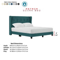 Teal Astria bed with colour options and dimensions