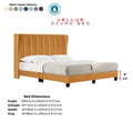 Ochre Vellum bed with colour options and dimensions