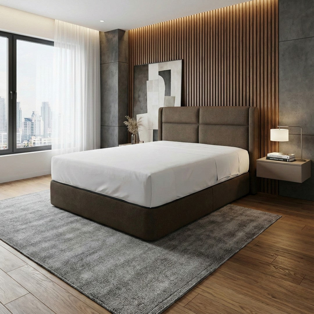 Avalise Upholstered Divan Bed Set – Moisture-Proof Fabric & Modern Headboard