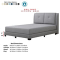 Grey Selaro bed with colour options and dimensions