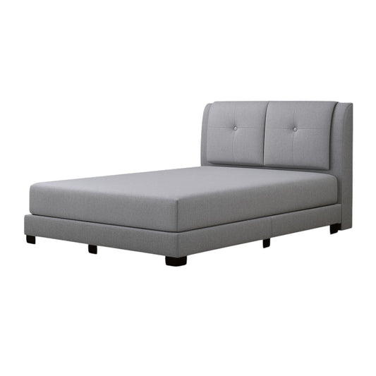 Selaro Fabric Bed Frame with Pillow-Back Headboard