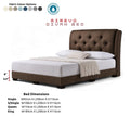 Brown Mirevo bed with colour options and dimensions