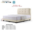 Cream Ovelle bed with colour options and dimensions