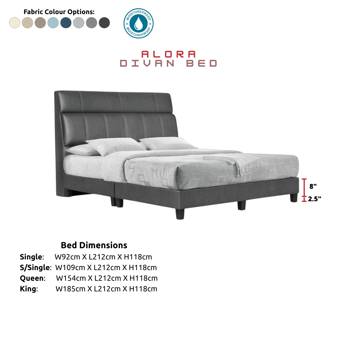 Alora Fabric Bed Frame | Cushioned Headboard