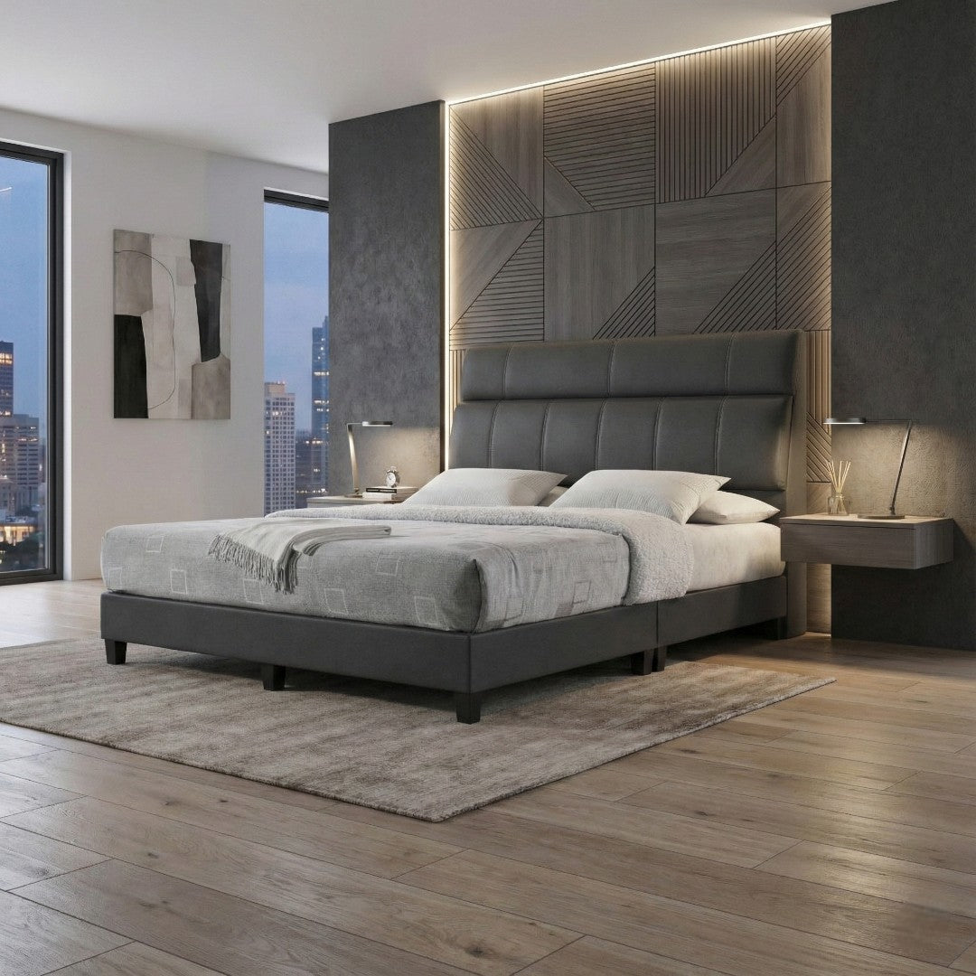 Alora Fabric Bed Frame | Cushioned Headboard