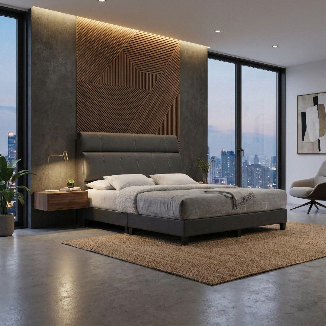 Alora Fabric Bed Frame | Cushioned Headboard