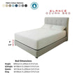 Pale Elancé bed with colour options and dimensions