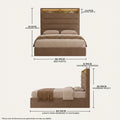 Edera bed front and side views with dimensions