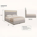 Vessa bed front and side views with dimensions