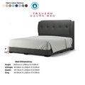 Dark grey Trivian bed with colour options and dimensions
