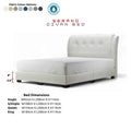 White Serano bed with colour options and dimensions