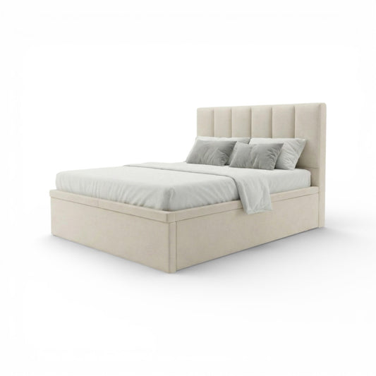 Solvaré Upholstered Storage Bed – Modern Channel Tufted Headboard with 12-Inch Deep Storage & Moisture-Proof Tech