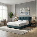 Teal Verity bed in a bright bedroom