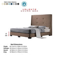 Taupe Valente bed with colour options and dimensions