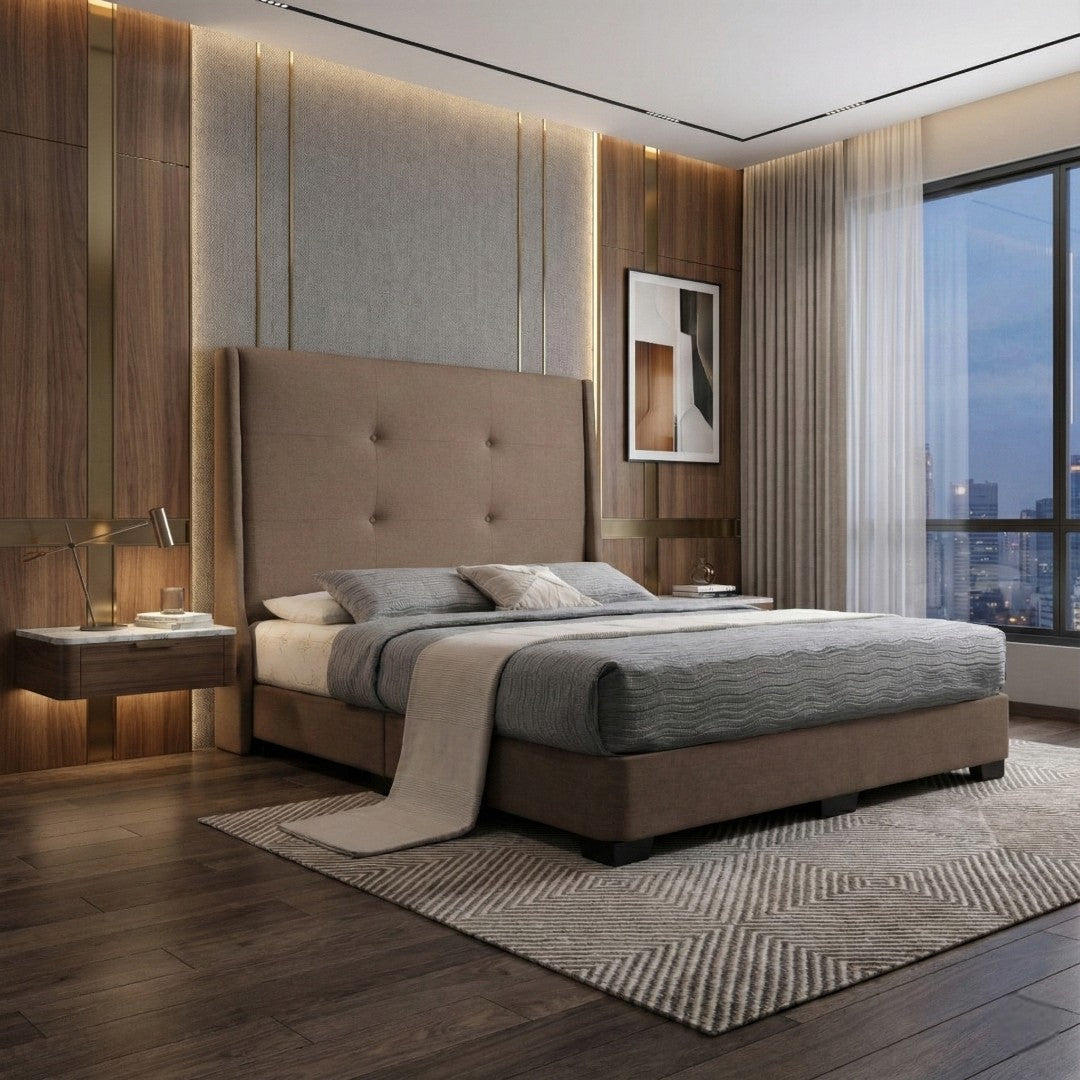 Valente Luxury Wingback Bed Frame | 143cm High Headboard