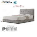 Grey Vellin bed with colour options and dimensions