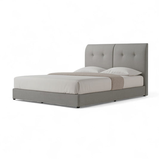 Vellin Upholstered Divan Bed Frame with 8-Inch Base and Button Tufted Headboard