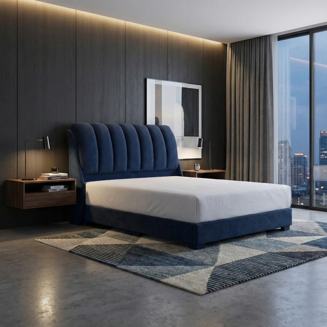 Amora Luxury Divan Bed Frame | Modern Channel Tufted Headboard