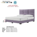 Lilac Novessa bed with colour options and dimensions