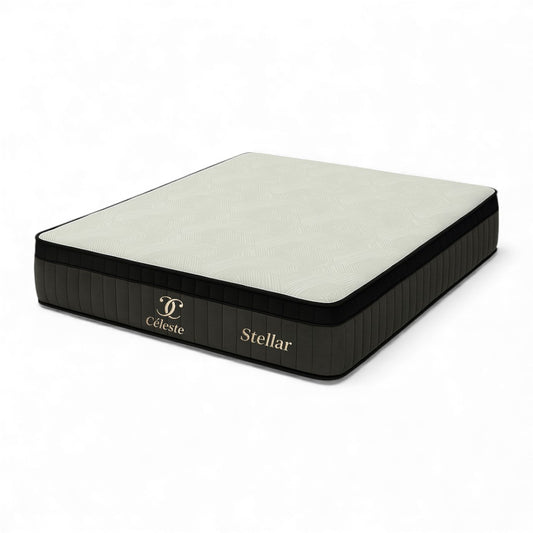 Céleste Stellar 11” Premium Luxury Hotel Mattress | Ice Silk Cooling Fabric + Individual Pocketed Spring | Medium Firm Orthopaedic Support | High-Resilience Foam