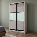Alden grey sliding wardrobe in a bedroom with sage-green walls